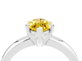 White gold Marquise Cut Yellow Sapphire Solitaire Engagement Ring with Round Band and Four-Prong Setting_28