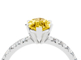 White gold Marquise Cut Yellow Sapphire Solitaire Pavé Engagement Ring with Round Band and Prong Setting_16