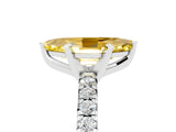 White gold Marquise Cut Yellow Sapphire Solitaire Pavé Engagement Ring with Round Band and Prong Setting_17