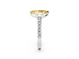 White gold Marquise Cut Yellow Sapphire Solitaire Pavé Engagement Ring with Round Band and Prong Setting_80