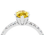 White gold Marquise Cut Yellow Sapphire Solitaire Pavé Engagement Ring with Round Band and Prong Setting_82
