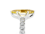 White gold Marquise Cut Yellow Sapphire Solitaire Pavé Engagement Ring with Round Band and Prong Setting_95