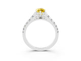 White gold Marquise Cut Yellow Sapphire Solitaire Ring with Cathedral Setting and Pavé Band_27