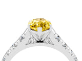 White gold Marquise Cut Yellow Sapphire Solitaire Ring with Cathedral Setting and Pavé Band_28