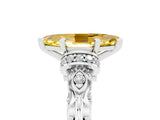White gold Marquise Cut Yellow Sapphire Solitaire Ring with Filigree Band and Four-Prong Setting_71