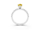 White gold Marquise Cut Yellow Sapphire Solitaire Ring with Pavé Accents and Four-Prong Setting_27
