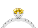 White gold Marquise Cut Yellow Sapphire Solitaire Ring with Pavé Accents and Four-Prong Setting_28