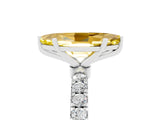 White gold Marquise Cut Yellow Sapphire Solitaire Ring with Pavé Accents and Four-Prong Setting_29