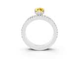 White gold Marquise Cut Yellow Sapphire Solitaire Ring with Pavé and Channel Set Band_27