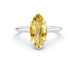 White gold Marquise Cut Yellow Sapphire Solitaire Ring with Thin Band and Four-Prong Setting_36