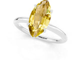 White gold Marquise Cut Yellow Sapphire Solitaire Ring with Thin Band and Four-Prong Setting_37