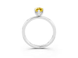 White gold Marquise Cut Yellow Sapphire Solitaire Ring with Thin Band and Four-Prong Setting_39