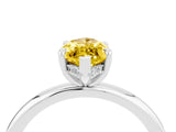 White gold Marquise Cut Yellow Sapphire Solitaire Ring with Thin Band and Four-Prong Setting_40