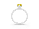 White gold Marquise Cut Yellow Sapphire Solitaire Ring with Thin Band and Prong Setting_15