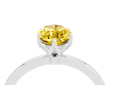 White gold Marquise Cut Yellow Sapphire Solitaire Ring with Thin Band and Prong Setting_16
