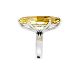 White gold Marquise Cut Yellow Sapphire Solitaire Ring with Thin Band and Prong Setting_17