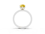 White gold Marquise Cut Yellow Sapphire Solitaire Ring with Thin Band and Prong Setting_39