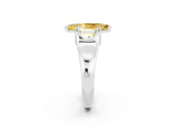 White gold Marquise Cut Yellow Sapphire Solitaire Ring with Wide Band and Prong Setting_26