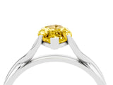 White gold Marquise Cut Yellow Sapphire Solitaire Twist Band Prong Setting Ring_88