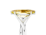 White gold Marquise Cut Yellow Sapphire Solitaire Twist Band Prong Setting Ring_89