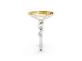 White gold Marquise Cut Yellow Sapphire Solitaire Twisted Band with Round  Accents and Prong Setting_27