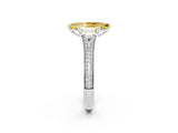 White gold Marquise Cut Yellow Sapphire Split Shank Engagement Ring with Pavé Band_26