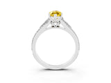 White gold Marquise Cut Yellow Sapphire Split Shank Engagement Ring with Pavé Band_27