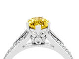 White gold Marquise Cut Yellow Sapphire Split Shank Engagement Ring with Pavé Band_28