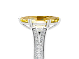 White gold Marquise Cut Yellow Sapphire Split Shank Engagement Ring with Pavé Band_29