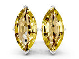 White gold Marquise Cut Yellow Sapphire Stud Earrings_24