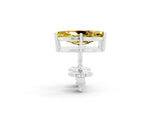 White gold Marquise Cut Yellow Sapphire Stud Earrings_26