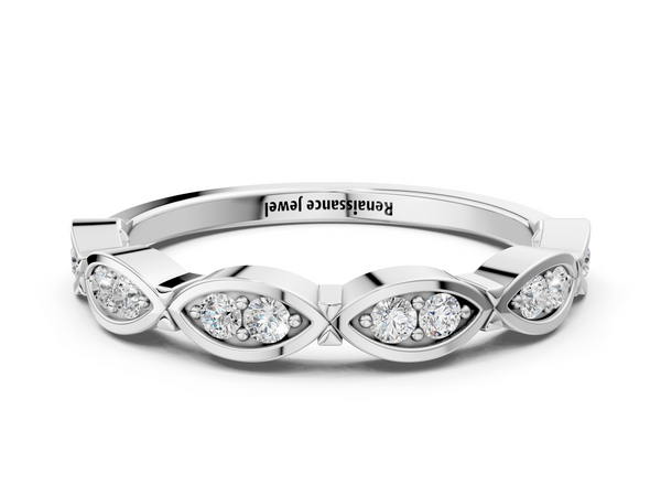 Platinum Marquise Diamond Bezel Set Eternity Band