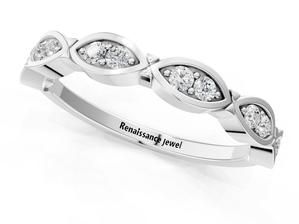 Platinum Marquise Diamond Bezel Set Eternity Band