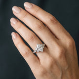 White gold Marquise Diamond Bezel and Prong Setting with Pave Band_3