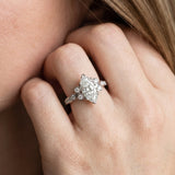White gold Marquise Diamond Bezel and Prong Setting with Pave Band_5