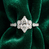 White gold Marquise Diamond Bezel and Prong Setting with Pave Band_6