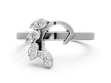 White gold Marquise Diamond Cluster Bypass Ring with Prong Setting_80