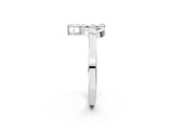 White gold Marquise Diamond Cluster Bypass Ring with Prong Setting_82