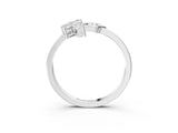 White gold Marquise Diamond Cluster Bypass Ring with Prong Setting_83