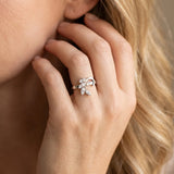 White gold Marquise Diamond Cluster Bypass Ring with Prong Setting_94