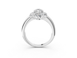 White gold Marquise Diamond Cluster Halo Ring with Solitaire Band and Four-Prong Setting_23