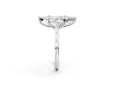 White gold Marquise Diamond Cluster Halo Solitaire with Four-Prong Setting_78