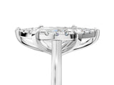 White gold Marquise Diamond Cluster Halo Solitaire with Four-Prong Setting_81