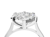 White gold Marquise Diamond Cluster Halo Solitaire with Four-Prong Setting_81
