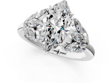 White gold Marquise Diamond Cluster Leaf Design Ring with Prong Setting_92