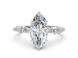 White gold Marquise Diamond Cluster Prong-Set Solitaire Ring_73