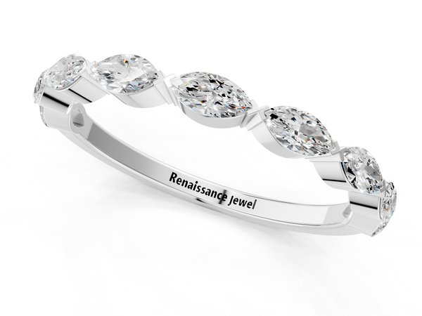 White gold Marquise Diamond Eternity Band with Bezel Setting