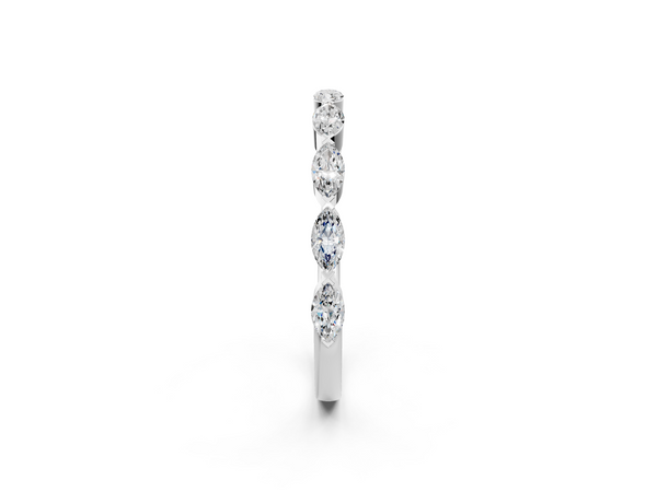 White gold Marquise Diamond Eternity Band with Bezel Setting
