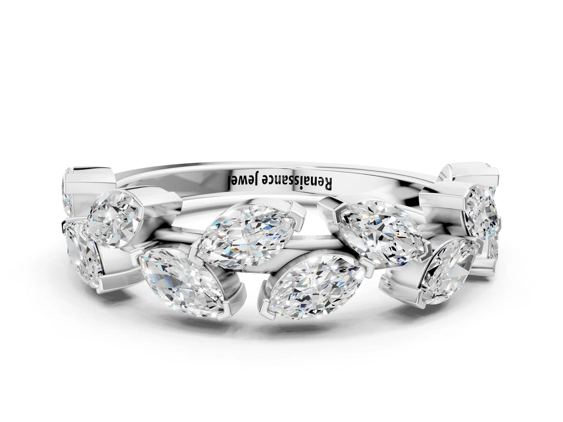 White gold Marquise Diamond Eternity Band with Shared Prong Setting_12