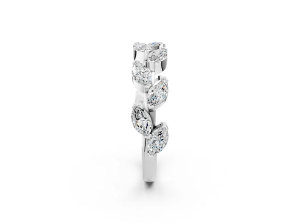 Platinum Marquise Diamond Eternity Band with Shared Prong Setting
